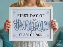 First Day Of Junior Year Sign Modern Grandmillennial 11th Grade Whimsical School Sign Photo Prop Cute Coquette Floral Watercolor PRINTABLE