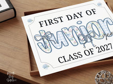 First Day Of Junior Year Sign Modern Grandmillennial 11th Grade Whimsical School Sign Photo Prop Cute Coquette Floral Watercolor PRINTABLE