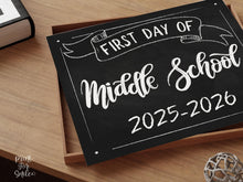 First Day Of Middle School Sign PRINTABLE Sign, Chalkboard, 6th Grade Sign, School Sign, Photo Prop, Instant Download
