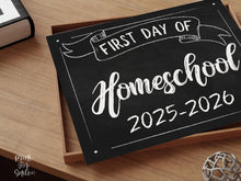First Day Of Homeschool Sign PRINTABLE Chalkboard School Sign, Photo Prop, Instant Download