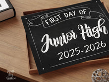 First Day Of Junior High Sign PRINTABLE Chalkboard School Sign, Photo Prop, Instant Download