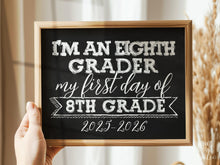 First Day Of 8th Grade Sign PRINTABLE Eighth Grade Sign Chalkboard 2025