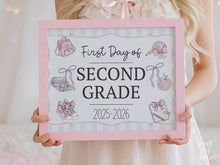 Pastel First Day Of 2nd Grade Sign PRINTABLE Second Grade School Sign Cute Photo Prop Instant Download  Coquette Bow Girly Whimsical Modern