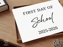 Modern First Day Of School Sign PRINTABLE Minimalist Back To School Sign, Photo Prop Simple Script, Bold Clean Classic