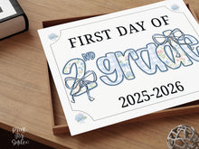 First Day Of Second Grade Sign 2nd Modern Grandmillennial Cute Whimsical Elegant School Sign Photo Prop Coquette Floral Watercolor PRINTABLE
