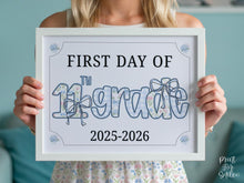 First Day Of 11th Grade Sign Modern Grandmillennial Whimsical Elegant School Sign Photo Prop Cute Coquette Floral Watercolor PRINTABLE
