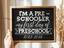 First Day Of Preschool Sign, PRINTABLE Chalkboard, 1st Day Of Preschool 2025