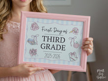 Pastel First Day Of 3rd Grade Sign PRINTABLE Third Grade School Sign Photo Prop Instant Download Cute Coquette Bow Girly Whimsical Modern