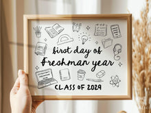 First Day of Freshman Year Sign PRINTABLE, Cute Back to School Sign, Hand Drawn Illustrated Whimsical Modern Photo Prop, 9th Grade JPG