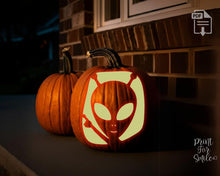 Space Pumpkin Carving Stencil Set, Alien, UFO, Bigfoot, Ghost, Skull, T-Rex, Cat, Astronaut PRINTABLE Pattern Templates