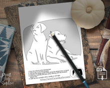 Labrador Retriever Pumpkin Carving Stencil Set, 4 Dog Halloween PRINTABLE Lab Templates, Jack O Lantern, Instant Download