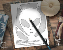 Space Pumpkin Carving Stencil Set, Alien, UFO, Bigfoot, Ghost, Skull, T-Rex, Cat, Astronaut PRINTABLE Pattern Templates