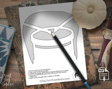 Music Pumpkin Carving Stencil Set - Guitar, Saxophone, Trumpet, Piano, Violin, Drum PRINTABLE Halloween Jack O' Lantern Templates