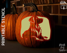Golden Retriever Pumpkin Carving Stencil Set, Dog Stencil, Printable Halloween Pattern, Template, Jack O' Lantern, Instant Download