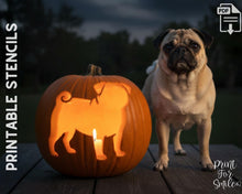 Pug Pumpkin Carving Stencil, Dog Stencil, Printable Halloween Pattern, Template, Jack O' Lantern, Instant Download