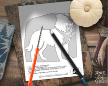 Border Collie Pumpkin Carving Stencil, Dog Stencil, Printable Halloween Pattern, Template, Jack O' Lantern, Instant Download