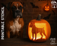 Boxer Pumpkin Carving Stencil, Dog Stencil, Printable Halloween Pattern, Template, Jack O' Lantern, Instant Download