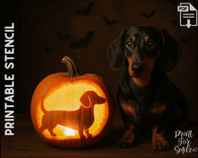Dachshund Pumpkin Carving Stencil, Dog Stencil, Printable Halloween Pattern, Template, Jack O' Lantern, Instant Download