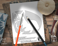 Corgi Pumpkin Carving Stencil Printable, Cute Dog Halloween Template, DIY Pet Pumpkin Decor
