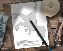 Dinosaur Pumpkin Carving Stencil Set - T-Rex, Stegosaurus, Triceratops, Pterodactyl - PRINTABLE Dino Halloween Jack O' Lantern Templates