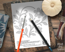 Floral Pattern Pumpkin Carving Stencil Template Decorative Halloween PRINTABLE