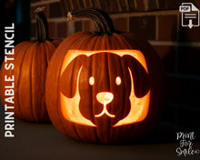Puppy Pumpkin Carving Stencil Dog Template Halloween PRINTABLE