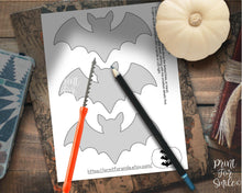Bats Pumpkin Carving Stencil Template Spooky Halloween PRINTABLE