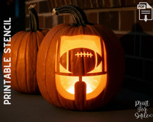 Football Pumpkin Carving Stencil Template Sports Halloween PRINTABLE