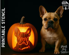 French Bulldog Pumpkin Carving Stencil, Dog Stencil, Printable Halloween Pattern, Template, Jack O' Lantern, Instant Download
