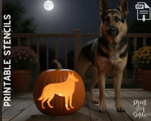 German Shepherd Pumpkin Carving Stencil Set, Dog Stencil, Printable Halloween Pattern, Template, Jack O' Lantern, Instant Download