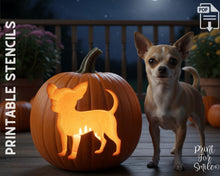 Chihuahua Pumpkin Carving Stencil Set, Dog Stencil, Printable Halloween Pattern, Template, Jack O' Lantern, Instant Download