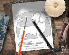 Dachshund Pumpkin Carving Stencil, Dog Pumpkin Stencil, Printable Halloween Pattern, Template, Jack O' Lantern, Instant Download