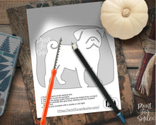 Pug Pumpkin Carving Stencil, Dog Pumpkin Stencil, Printable Halloween Pattern, Template, Jack O' Lantern, Instant Download