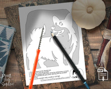Corgi Pumpkin Template Printable, Halloween Dog Stencil, Cute Pet Carving Design