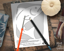 Fish Pumpkin Carving Stencil Template Ocean Halloween PRINTABLE