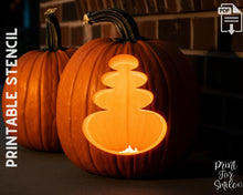 Stacked Stones Pumpkin Carving Stencil Template Pattern Halloween PRINTABLE