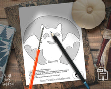 Kids Pumpkin Carving Stencil Set, Cute Smiling PRINTABLE Templates - Bat, Ghost, Owl, Monster, Cat, Unicorn, Witch