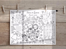 Wedding Placemat PRINTABLE Editable Coloring Kids Activity
