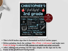 Editable First Day Of School Sign Boy PRINTABLE PDF Template