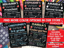 First Day Of School Sign Editable PRINTABLE Chalkboard PDF Template