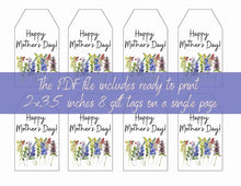 floral mothers day gift tags printable