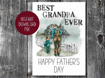 Grandpa Fathers Day Card, Printable Fathers Day Card, Father's Day Grandad