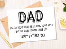 Printable Fathers Day Card From Daughter Son