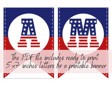 America Banner Printable Patriotic