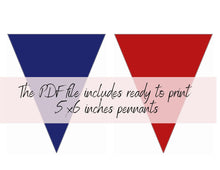 Patriotic Banner PRINTABLE Patriotic Bunting Red White And Blue - 3 Styles