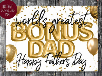 Fathers Day Card For Bonus Dad Printable