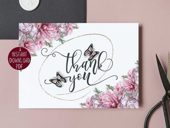 Thank You Card Floral PRINTABLE