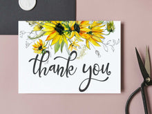 Sunflower Thank You Cards PRINTABLE Thank You Card Baby Shower Bridal Shower Folded Wedding Note Folded Rustic PDF