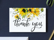 Sunflower Thank You Cards PRINTABLE Thank You Card Baby Shower Bridal Shower Folded Wedding Note Folded Rustic PDF