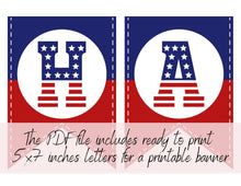 Fourth Of July Banner PRINTABLE Patriotic